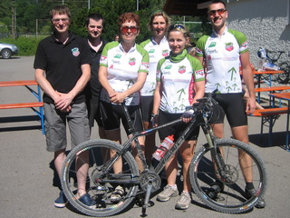 Thomas + Georg (schon geduscht), Ingeborg, Karen, Orsi, Andreas